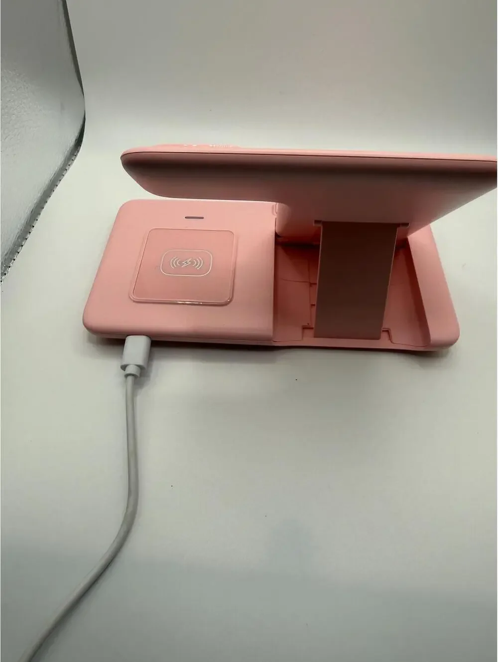 Pink 3-in-1 Wireless Charging Station for Phone, Watch, and Earbuds